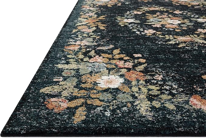 Loloi Rifle Paper Co. Laurel Collection LAU-01 Dark Navy 2'-8" x 8' Runner Rug - Image 4