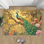 Peacock Peony Rugs for Bedroom by STRELEC