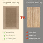 Moynesa Brown Striped Border Easy Jute Indoor Outdoor Entryway Rug 3x5 - Image 4