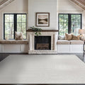 Beverly Rug Micro Loop Area Rug White 6x9 Modern Luxury Soft Circle Geometric by BeverlyRug
