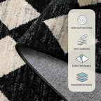 Lahome Washable Kitchen Runner Rug, 2x7 Black and White Hallway Runner Rugs - Image 6