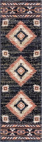 Well Woven Tulsa Lea Blue Traditional Southwestern Tribal 2'3" x 7'3" Runner Rug - Image 4