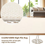 ANSSO Wool Rugs 8x10 for Living Room, 80% Merino Wool and 20% Cotton Soft - Image 7