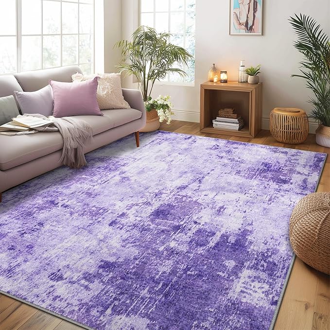 Washable Area Rugs 6'x8' Non-Slip Modern Abstract Soft - Image 3