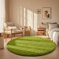 Ophanie Round Rug 5Ft Green Circle Area Rug, Fluffy Fuzzy Bedroom Carpet by Ophanie