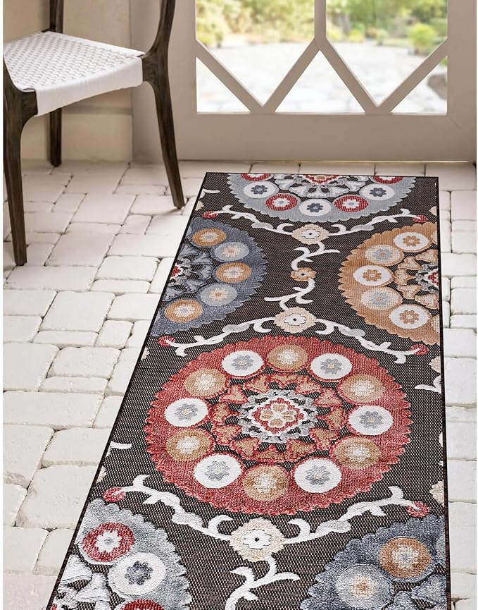 CAMILSON Runner Outdoor Rugs Oriental Retro Traditional Floral Medallion Area - Image 8