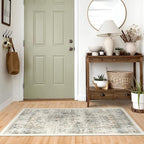 RUGGABLE Washable Vintage Area Rug – Sarrah Sage 4x6, Stain-Resistant, Non-Slip by RUGGABLE