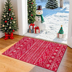 KUTA Christmas Rugs for Entryway, 2x3 Entrance Small Area Rug Red Non-Slip by KUTA