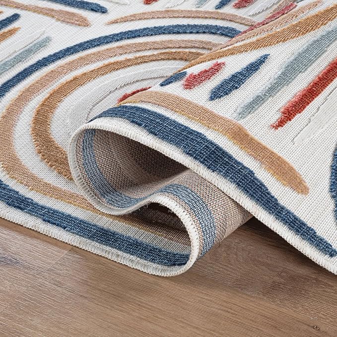 CAMILSON Indoor Outdoor Rug, Easy-Cleaning Non-Shedding Living Room, Garden and - Image 3