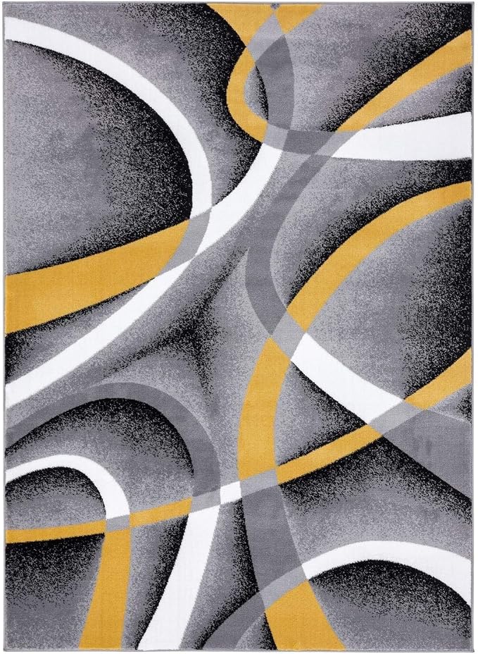 2305 Geometric Abstract Yellow 6x9 Area Rugs - Image 2