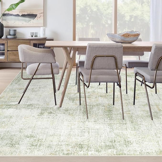 Area Rugs 9x12 Living Room: Washable Rug Modern Abstract Large Rugs Soft Non - Image 3