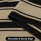 Striped Outdoor Rug 3'x5', Cotton Hand Woven Rug Front Door Mat, Washable - Image 4
