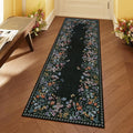 Lahome Boho Floral 2x6 Black Bathroom Runner Rugs Non Skid Washable, Rug Runners by Lahome