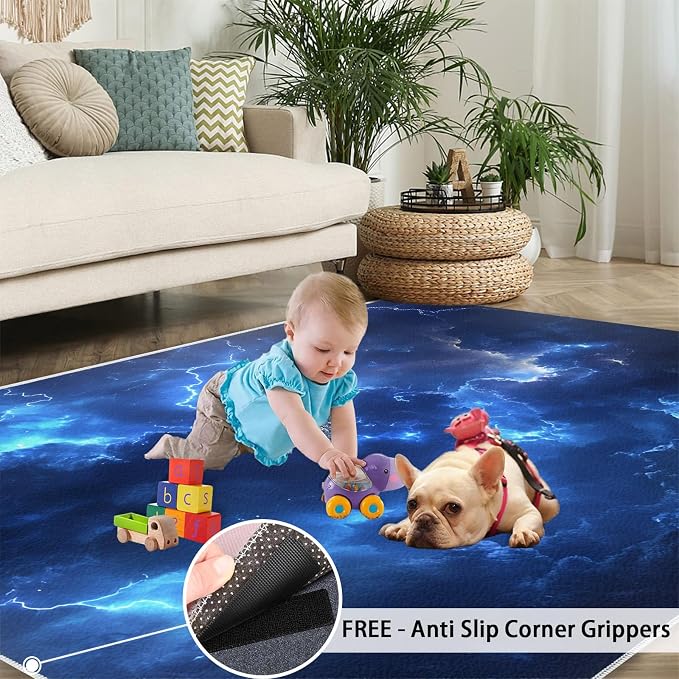 3x6 Lightning Bedroom Rug Under Bed - Image 5