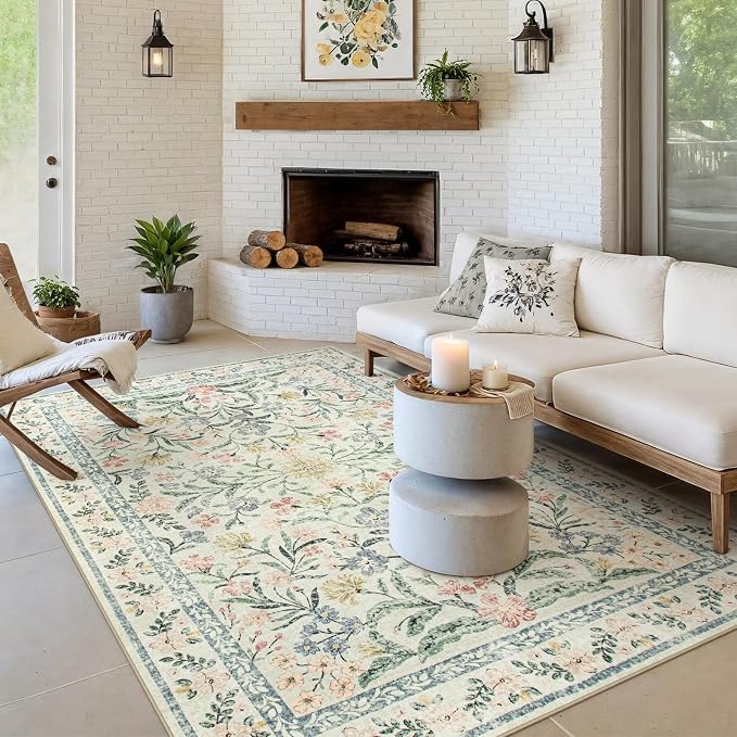 Morebes Washable Area Rugs 6x9, Boho Nursery Rug Girl Bedroom Non-Slip - Image 7