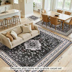 2' x 3' Black Washable Area Rugs, Non-Slip Entryway Rug, Boho Low Pile Door Mat - Image 9