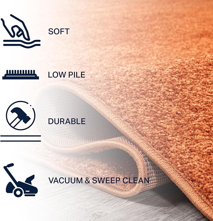 JONATHAN Y Haze Solid Low-Pile Orange 3x5 Oval Indoor Area Rug, Minimalist - Image 3
