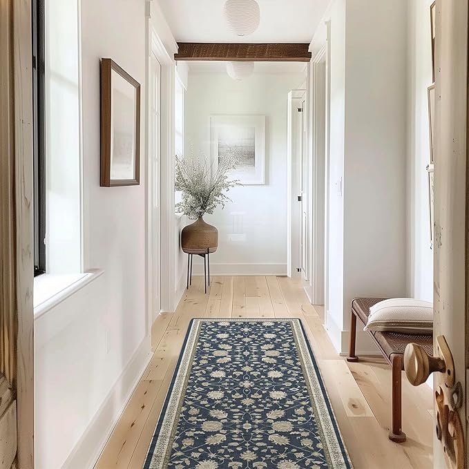 EVERGRACE Hallyway Area Runner Rugs 2x6, Boho Floral Faux Wool Indoor Outdoor by EverGrace