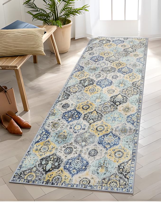 Lahome Moroccan Washable Hallway Runner Rug, Oriental Vintage Non-Slip Laundry by Lahome