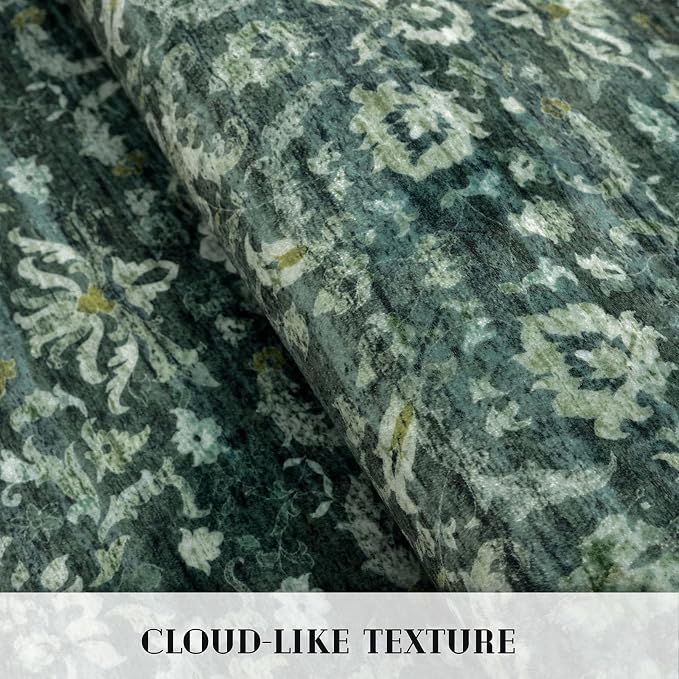 Runner Rug 2.6x18, Dark Green Washable Long Hallway Rug Runner Non-Slip Soft - Image 8