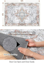 COMSLE 4x6 Rugs for Living Room Washable Area Rugs for Bedroom Faux Wool - Image 2
