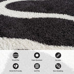 Rugshop Abstract Wavy Shag Area Rug Anthracite Dark Gray 4' x 6' Ideal - Image 5