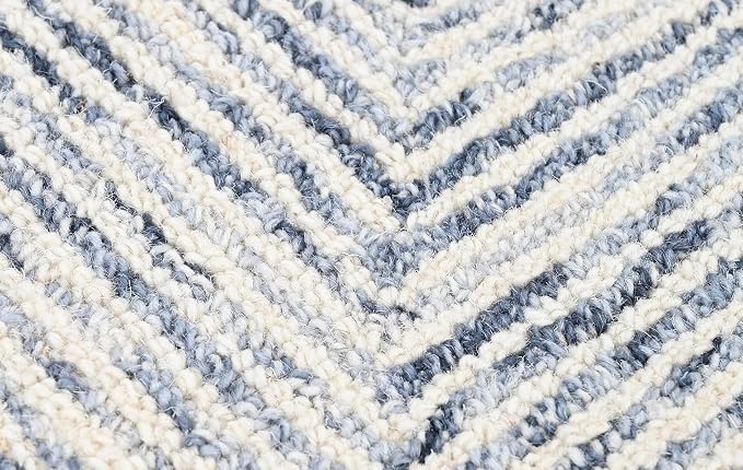 Modern Herringbone Chevron Collection Handcrafted Wool Area Rug - Image 6