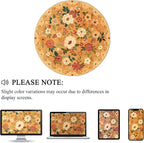 DUKINO Floral Round Rug, 6ft Washable Circle Rug, Non Slip Indoor Low Pile - Image 9