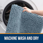 OLANLY Bathroom Rugs 59x24, Extra Soft Absorbent Chenille Bath Rugs, Rubber - Image 5