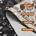 Floral Living Room Rug 5x7 Washable Rugs Boho Vintage Oriental Large Foldable - Image 5