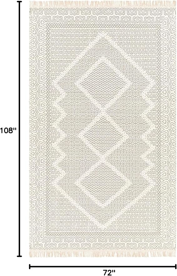Mark&Day Wool Rugs, 6x9 Nishnabotny Cottage Light Gray Area Rug, Bedroom or - Image 2