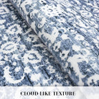 Runner Rug 2.6x14, Light Blue White Washable Long Hallway Rug Runner Non-Slip - Image 8