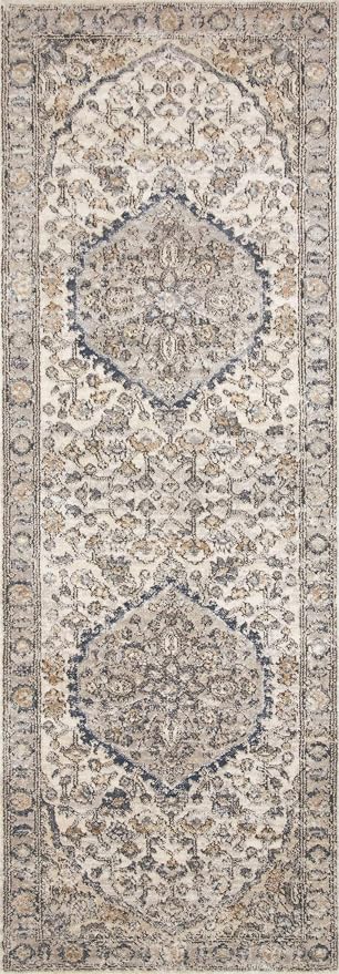 Loloi Teagan Collection TEA-01 Natural/Lt. Grey 2'-8" x 10'-6" Runner Rug - Image 3