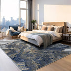 Modern Washable Rug for Living Room: Abstract 10x14 Area Rugs for Bedroom Low - Image 4