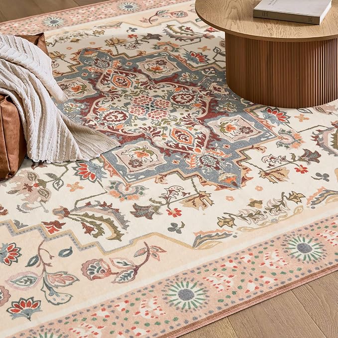 Phantoscope Washable Area Rug 5'x7' Non-Slip, Vintage Boho Rugs - Image 6
