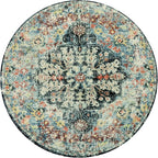 Lahome Bohemian Floral Medallion Round Rug - 3Ft Small Bedroom Round Area Rug - Image 9