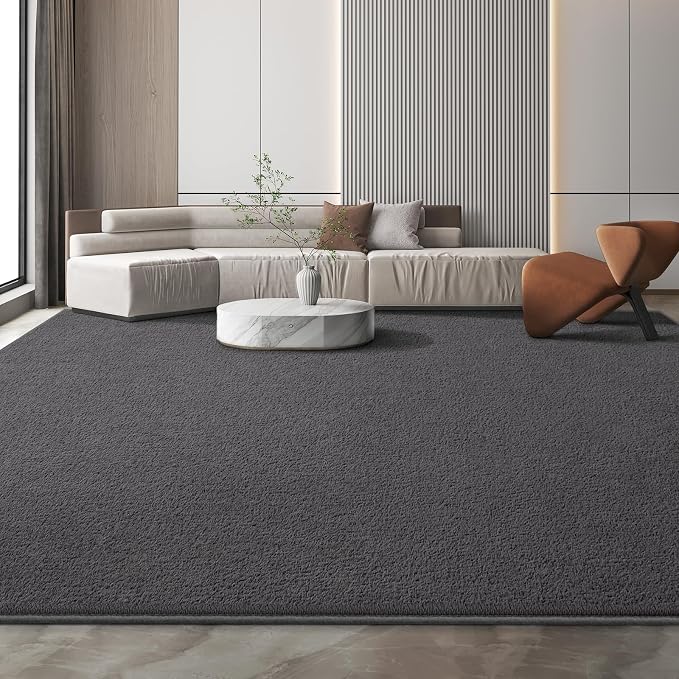 Large Modern Area Rugs for Living Room Bedroom, 7x10 Feet Dark Grey Ultra Soft - Image 3