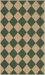 Lahome Checkered Outdoor Patio Easy Jute Rug, 3x5 Dark Green Washable Front - Image 8