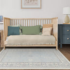 RUGGABLE Washable Vintage Area Rug – Verena Soft Blue 3x5, Stain-Resistant - Image 2
