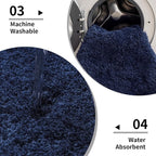 Small Bathroom Rugs 17x24 Non Slip Navy Fluffy Bath Mat - Image 5