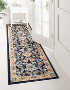 Rugs.com Yasmin Collection Rug – 8 Ft Runner Navy Blue Medium Rug Perfect - Image 2