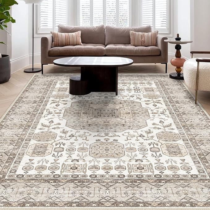 8x10 Area Rug Washable Living Room Carpet Bedroom Rug, Retro Accent Throw - Image 7