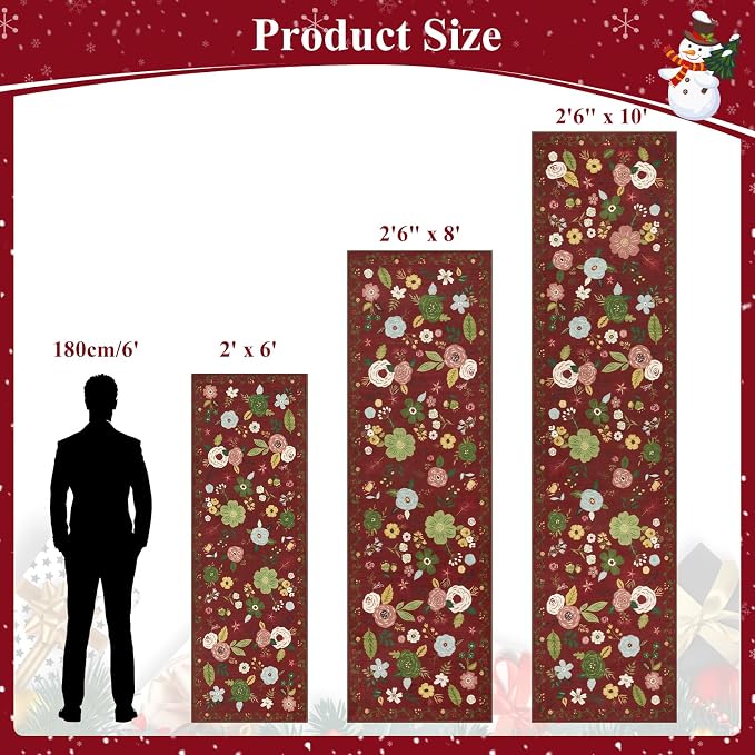 U'Artlines Red Christmas Runner Rug - Image 2