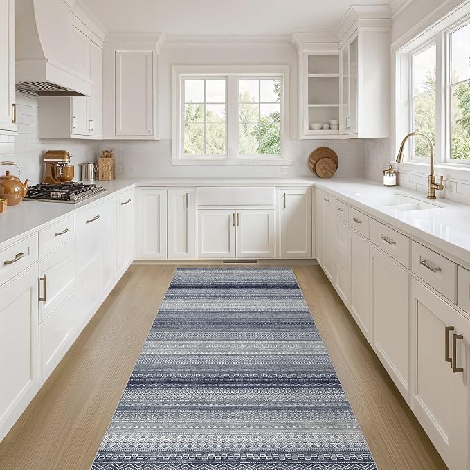 Nakagishi Area Rug Living Room Rugs: 3X8 Machine Washable Boho Large Neutral by NakagishiAreaRug