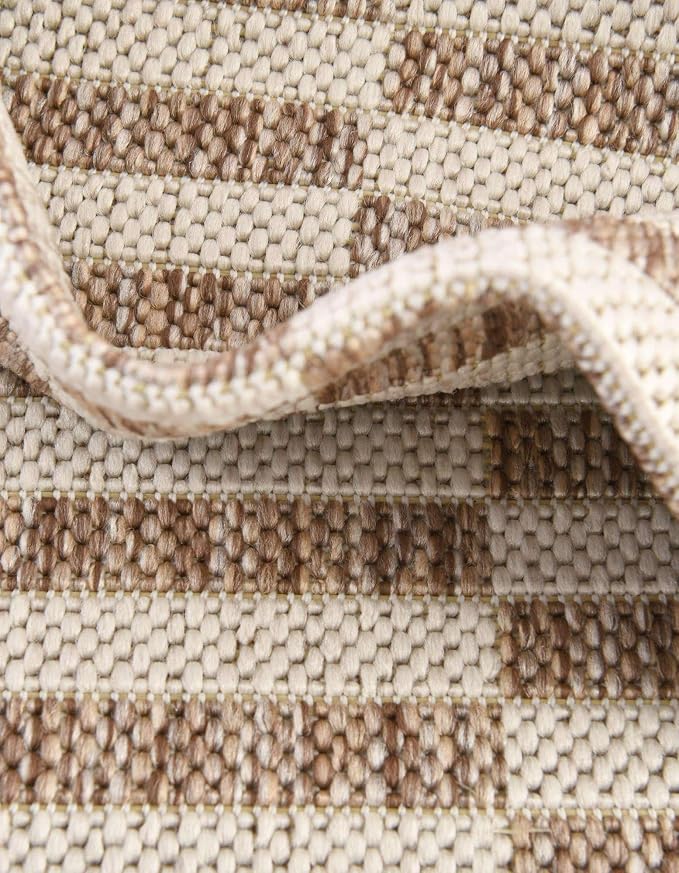Unique Loom Outdoor Striped Collection Area Rug - Image 5