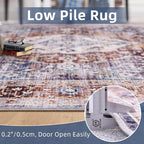 Deerly Boho Area Rug 4x6 Bedroom Rugs Ultra Soft Indoor Washable Rugs - Image 7