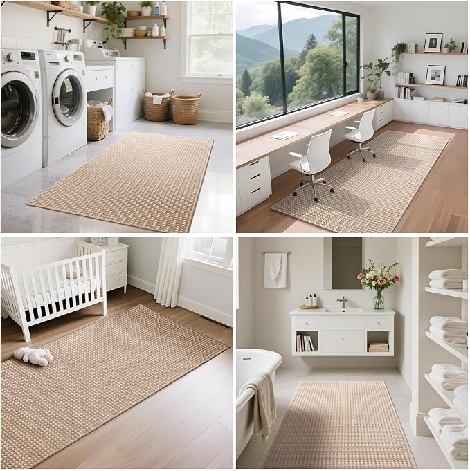 2x6 ft Boho Kitchen Runner Rugs Mat Non Slip Woven Runners - Image 9