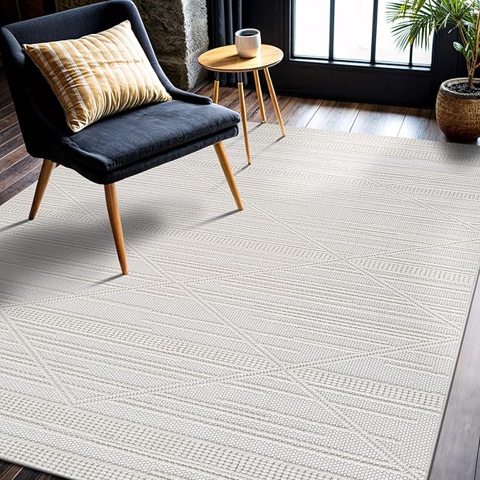CAMILSON Micro Loop Rug 5x7 Modern Luxury Geometric Pattern Area Rugs Soft High - Image 5