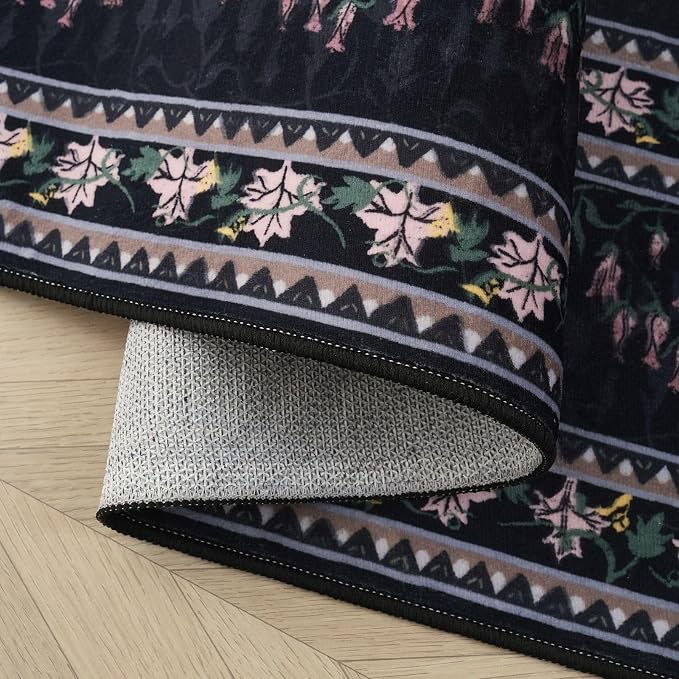 Rugcomf 2x3 Rug Abstract Vintage Indoor Door Mat Machine Washable Small Area - Image 5