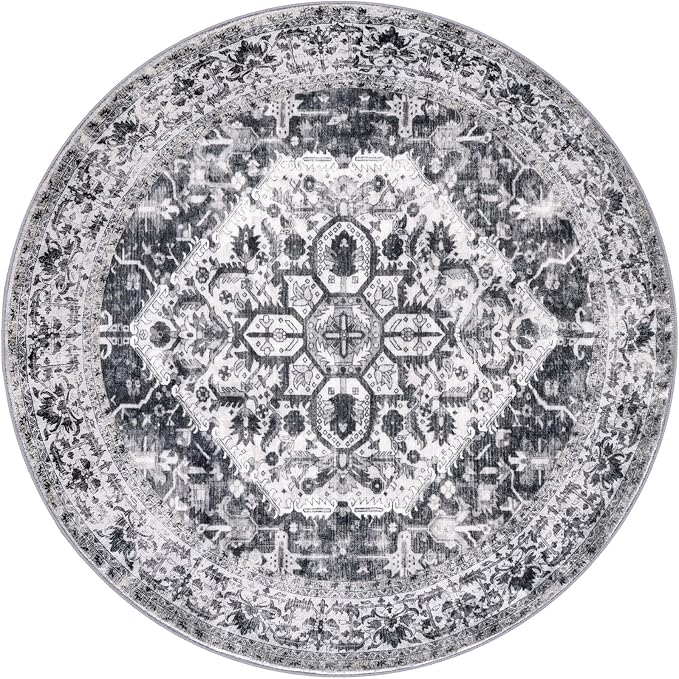 KOZYFLY Round Rug 5 Ft Rugs for Entryway Washable Circle Entrance Rug Non Slip - Image 8